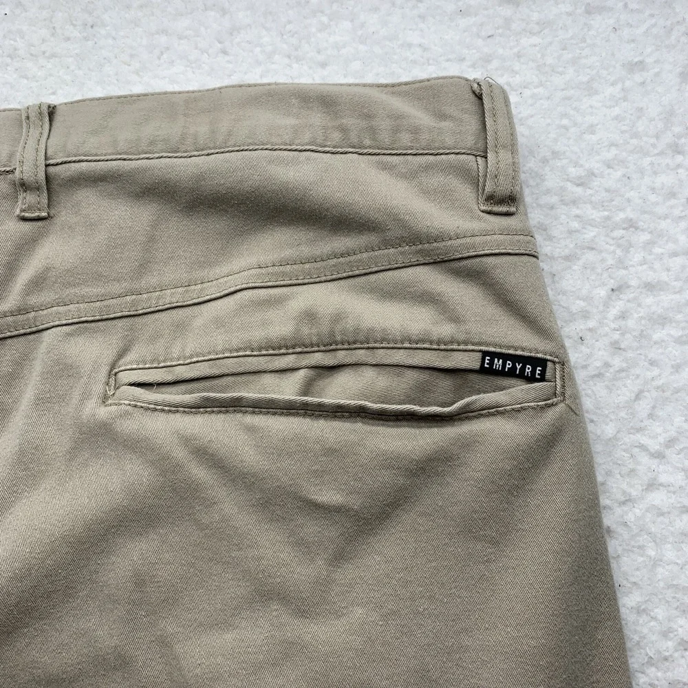 Empyre Skeletor Pants Mens 37x33 (Tag 36) Tapered Slim Stretch Khaki Beige Skate
